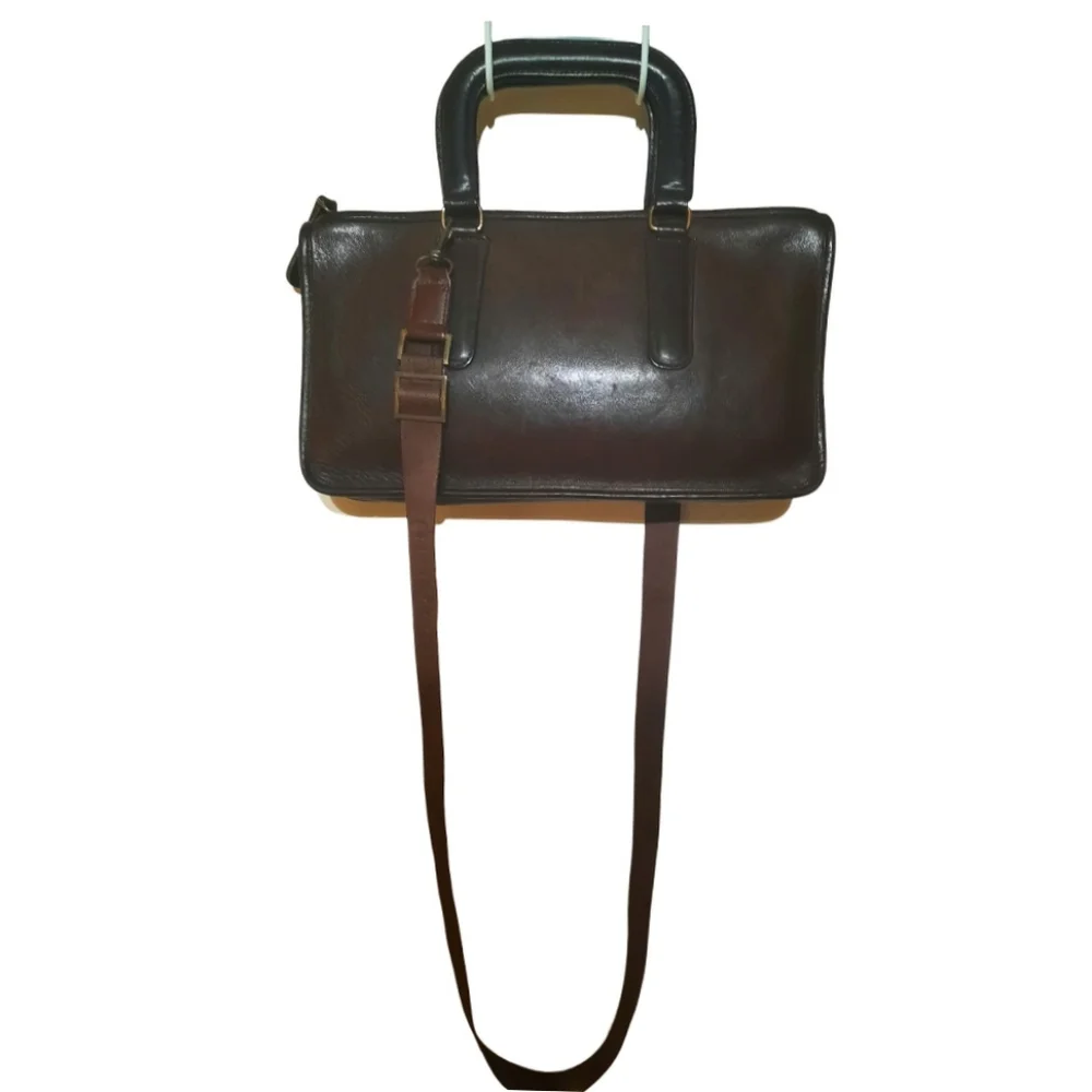 VINTAGE COACH NYC Bonnie Cashin Leather Satchel Slim Bag Mahogany Brown 60s 70s - Picture 5 of 16